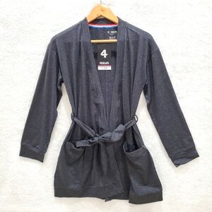 Fourlaps Women's Small Black Heather Stratus Wrap Robe Pockets.